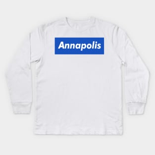 Annapolis Box Logo Kids Long Sleeve T-Shirt